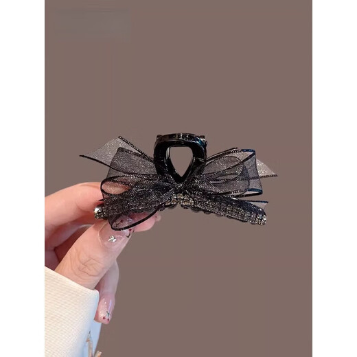 Liwo temperamento negro de malla de malla raspando flequillo de frente pequeño sujetado la cabeza de la cabeza del cabello medio atado clip d12052