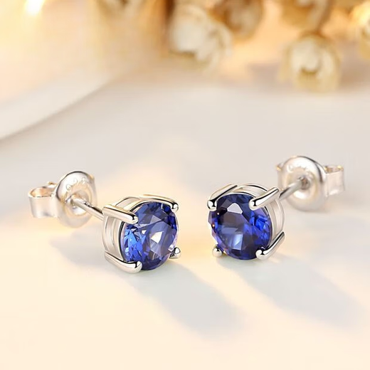 Iosn sapphire earrings for women Japanese and Korean inlaid colored gemstone earrings sterling silver plated 2025 new fashion earrings Tanzania