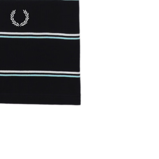 Polo décontracté de Fred Perry Men's Casual 2025 Revers d'été Double rayé Edge Oreille Broided Broidered Sleeve M9905 NYX / Navy Blue M