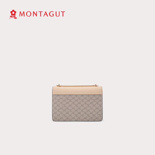 梦特娇（MONTAGUT）女包时尚小方包链条包女复古印花斜挎包百搭单肩包 卡其_杏