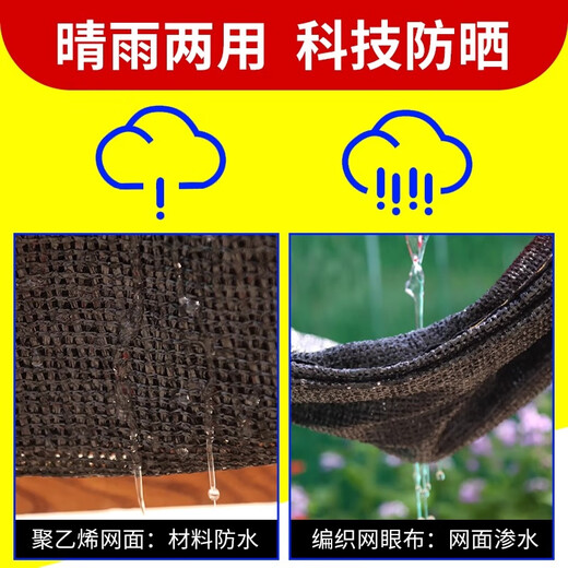 Sunshade net encrypted thickened sunscreen net black shade net outdoor courtyard car shed roof insulation net 3888 needle black blue reinforcement (3 meters * 9 meters)