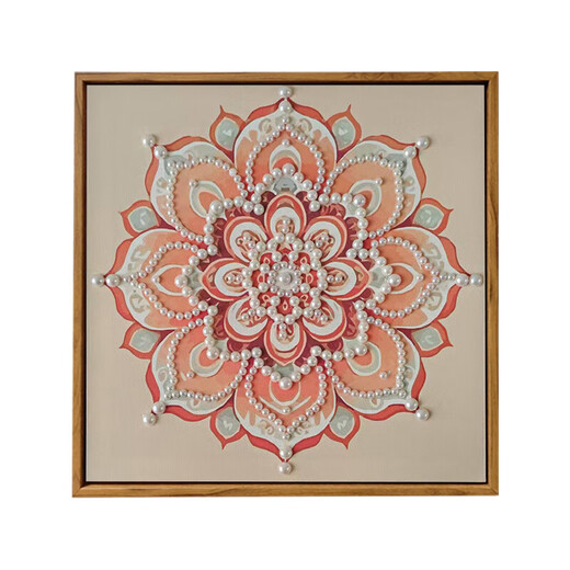 New Color Hui Song Jin Pearl Diy Painting Material Pack DIY Mother's Day Event Intangible Cultural Heritage Handmade Gift Sense Decoration LL13571 Full Color Spraying and Dot Diamond Pen 60*60cm Thick solid wood inner frame + beautiful outer frame Default wood color acrylic