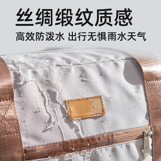 Langke Wide-Tie-Koffer Reisen zusätzliche Tasche große Kapazität Erweiterbare Modehandtasche für Frauen Ausflug hell Luxusgrau groß