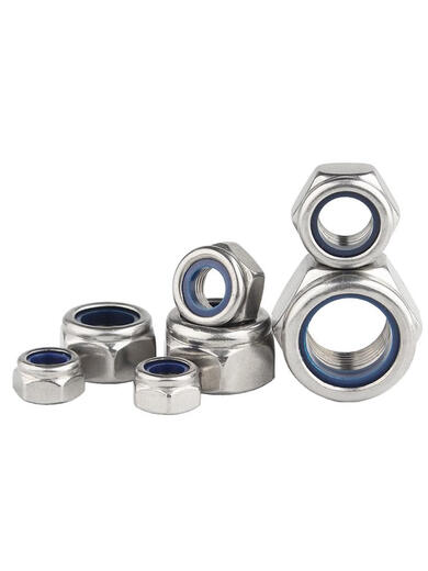 Guwanji 316/304 Tuerca anti-inoxidable de acero inoxidable Tuerca autocipulante americana dientes finos de diente inversa de nylon anti-Bloqueo de tornillo hexagonal de tornillo hexagonal 4.8 grados de hierro blanco Zinc M12200