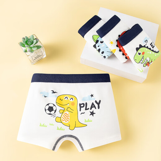 Gong Yuyue Sommer Kinder Unterwäsche Jungen große Kinder A-Klasse Flat Corner Boy Cartoon niedliche Boxer Shorts Jungen 1051 Fußball Dinosaurier 4 Teile 170 m Code [Empfohlen 20jin [Jin gleich 0,5 kg] -35jin [Jin gleich 0,5 kg]]
