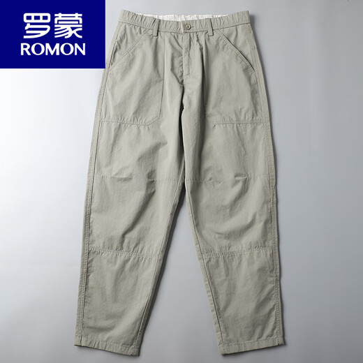 罗蒙（ROMON）休闲裤男夏季纯棉阔腿裤宽松直筒日系哈伦裤男休闲长裤百搭工装裤 6626黑色 31