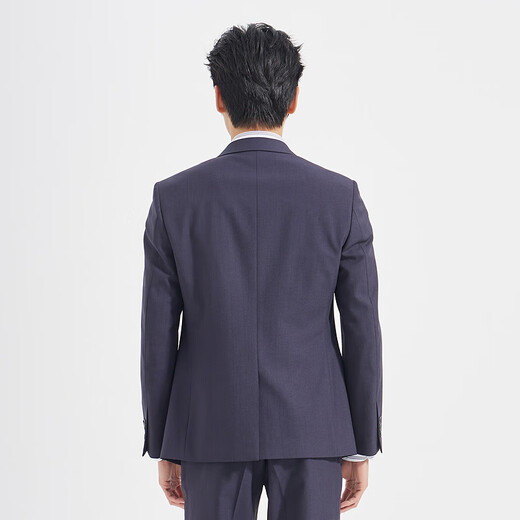 Lilang Youth Business Men's Wear Striped Dark Texture Suit Men's TR Blended Easy-Care Formal Three-piece Suit Dark Blue (1SA) 165A