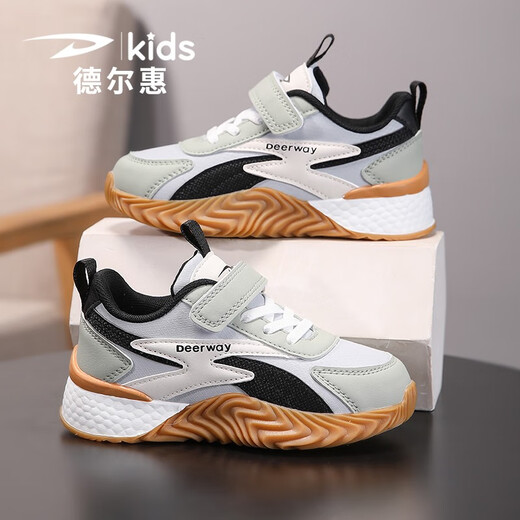 Delhui Children's Shoes Forrest Gump Shoes Boys 2025 New Summer Children's Men's Shoes Medium and Large Children's Non-Slip Mesh Sneakers 3527 Matcha Green (Spring Leather) Size 34 Inner Length 21.8/Foot Length 20.8
