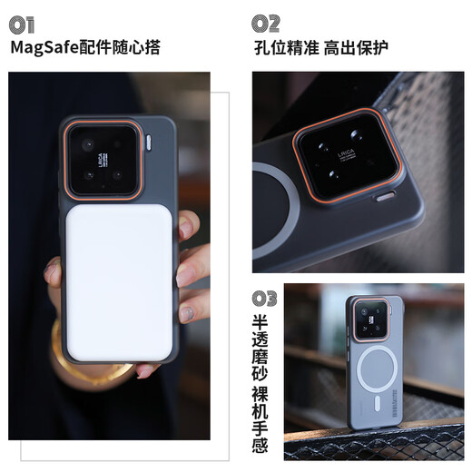 Dream is suitable for Xiaomi 15 mobile phone case. Xiaomi 15 protective case is all-inclusive anti-fall, skin-feeling magnetic suction, fashionable contrasting color, ultra-thin semi-transparent matte for men and women, matte gray
