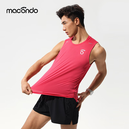 Macondo summer men and women running sports vest 3 generations thin breathable quick-drying training fitness sleeveless T-shirt top black-Men M
