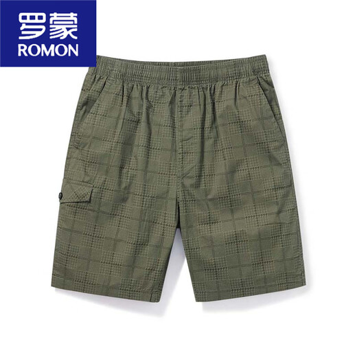Romon Sommer Dünne mittlere Wäsche losen 5-Punkte-Baumwoll-Haus-Strandhosen Mid-Wolzen mit lässigen Shorts Herren-Fünf-Punkte-Hosen 9215 Deep Blue L.
