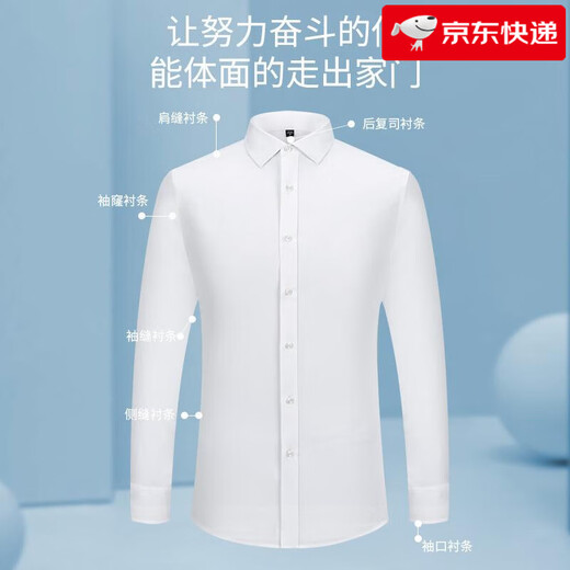 CEO雅戈尔雅 戈DP免烫男士衬衫短袖长袖同款混棉职业通勤正装衬衣专 6625长袖 42 建议150-170斤