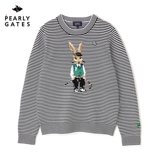PEARLY GATES高尔夫服装女士PG春秋新款圆领套头毛衣保暖针织衫 灰色055-3270906-020 S