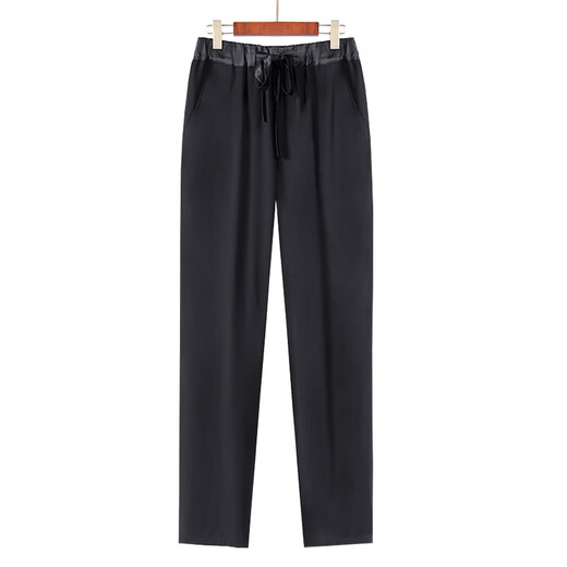 
No Yinji NOTITLE men's pants loose small feet harem pants large size custom silk skating silk drooping trousers sports trendy men's casual pants thin black K003 L