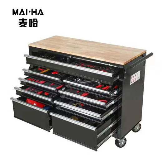 Ji Litian Maiha European and American new heavy-duty tool box workshop auto repair maintenance multi-function trolley 46-inch mobile workbench 1170*462*943-5 pumps