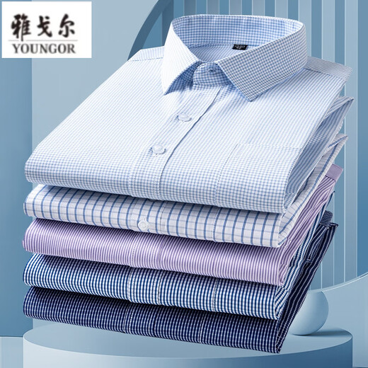 
CEO Yageol Long Sleeve Shirt Men's 2025 New Pure Cotton No-Iron Middle-aged Casual High-end Professional Shirt 6623 38 (Suggested 100-115Jin [Jin equals 0.5 kg])