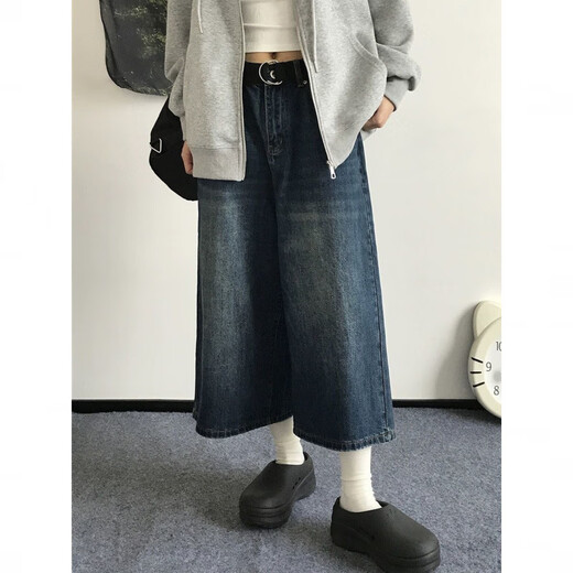 YNWWGW复古水洗做旧牛仔短裤女宽松显瘦七分潮 6189 M 【建议95-110斤】