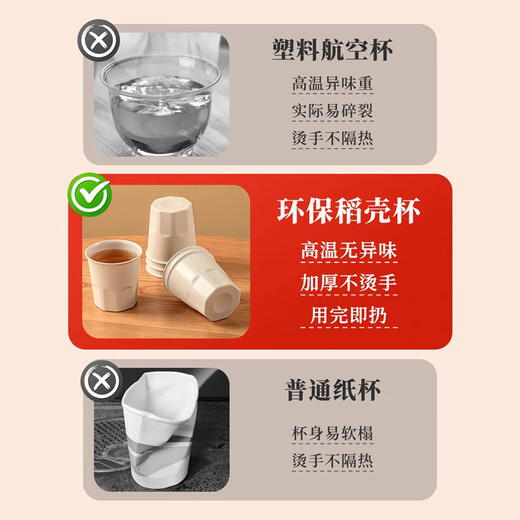 Denbigh rice husk disposable water cup 170ml household business food grade thickened and hard tea drinking plastic beer cup holder