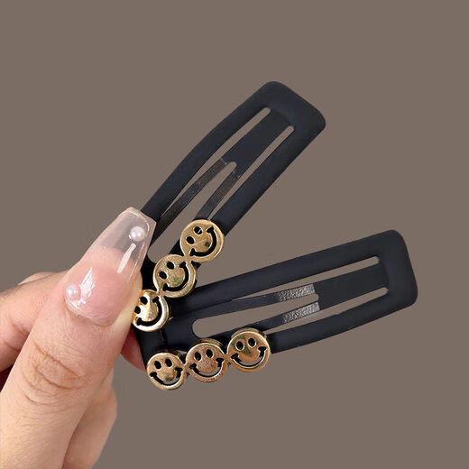 Dongyi carefully selects light luxury hairpins, broken hairpins for women, side bangs clips, forehead clips, bb clips, hair accessories, smiley faces, 4 packs