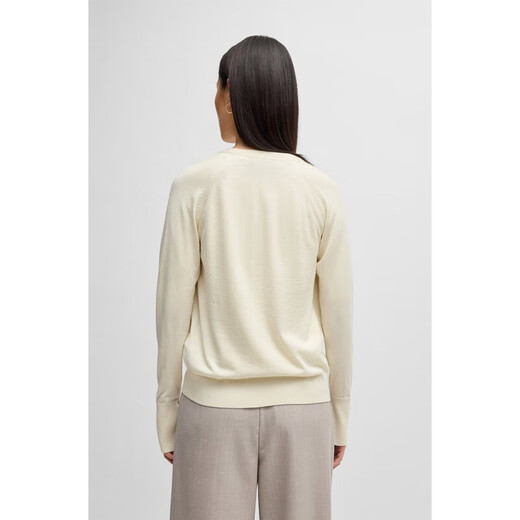 Hugo Boss (Hugo Boss) [BC Direktpost] Frauen der weißen Woll -Strickjacke für Frauen 50531297_118 Chinesisches Valentinstag -Geschenk xs