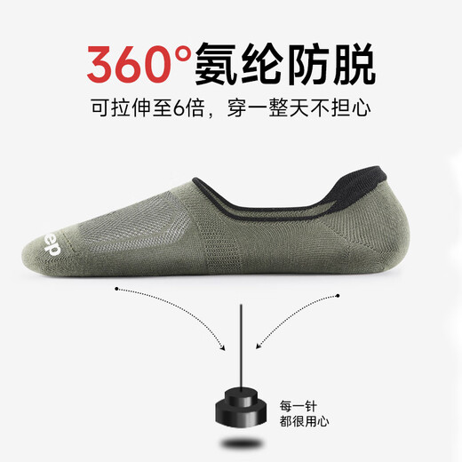 Jeep Pure Cotton Socken Sports Socken Herren-Kurzsocken für Sommer dünne 10A-Geruchssichere schweißabsorbierende Bootsocken fallen nicht mit unsichtbaren Socken von Männern ab 2 hell Blumengrau schwarzen weißen tiefen Khaki