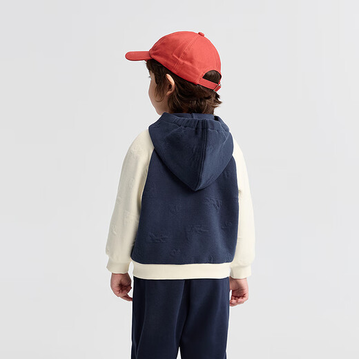 Balabala children's clothing children's jackets boys and girls tops 2025 new spring and autumn clothing retro baseball uniforms contrasting sports campus dark blue 80821-208325105210 120