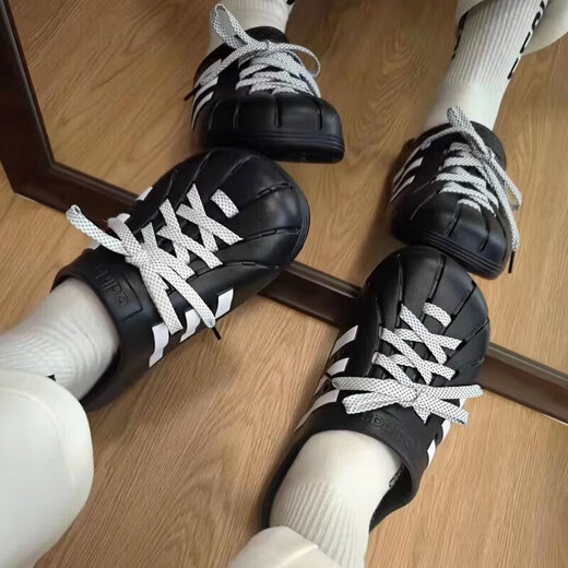 阿迪达斯 （adidas）拖鞋男鞋女鞋2025夏季运动户外沙滩鞋包头洞洞鞋透气凉拖 JH9848黑色 42