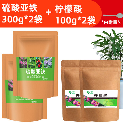 Stanley Ruixi Citric Acid Soil Acidifier Ferrous Sulfate Fertilizer Flower Special Fertilizer Jasmine Water-soluble Fertilizer Citric Acid 100g * 1 Bag Measuring Spoon