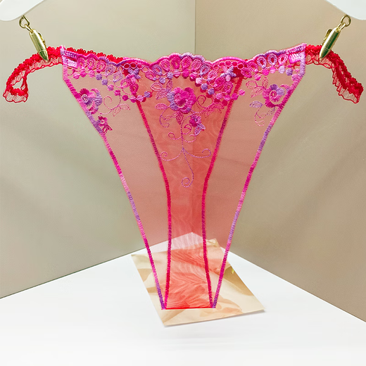 Women's hot and sexy underwear, ultra-thin, transparent, traceless, senseless, hollow mesh, fashionable temptation, embroidered sexy thong, black 393 XL180-210Jin Jin is equal to 0.5 kg