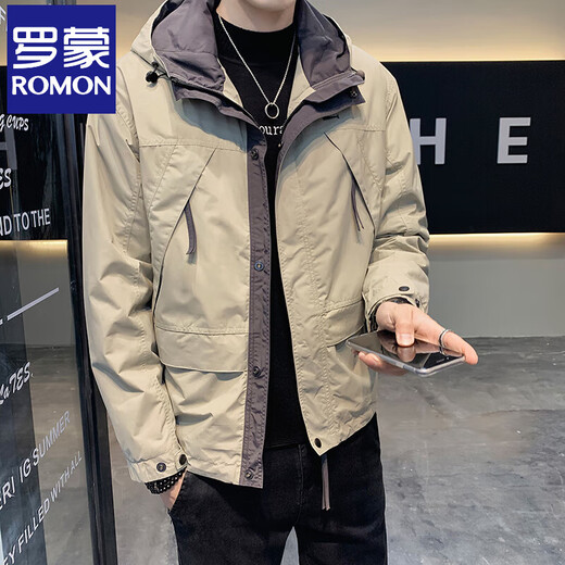 Romon Jacket Men's Autumn and Winter 2025 New Trendy Velvet Charge Top Men's Double Layer Casual Hooded Work Clothes Black Velvet Thickening It is recommended to go up one size XL Recommended 135-150 Jin Jin is equal to 0.5 kg