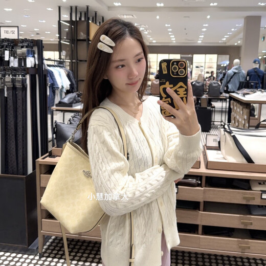 蔻驰（COACH）小慧加拿大CoachCity17水桶包单肩斜挎流浪容量手提腋下百搭 1.奶咖色老花 小号 限时折扣