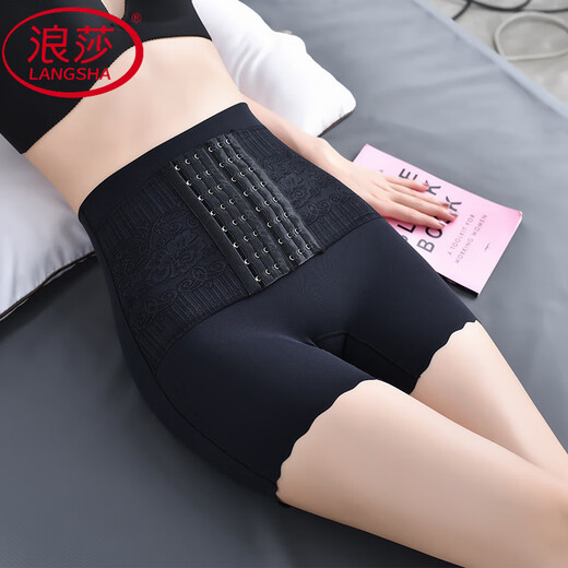 Langsha (Langsha) Höhenunterwäsche für Frauen im Sommer, starke Bauchrelief und Hüftlelandhosen nach der Entbindung, Formen der Taille-Relief-Hosen [2 Packs 9922] Black + Black M (90-105Jin [Jin gleich 0,5 kg]))