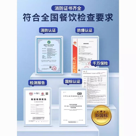 Likoan gas alarm catering hotel gas leakage commercial liquefied gas industrial combustible gas propane alarm device new national standard 2019 explosion-proof aluminum alloy gas alarm