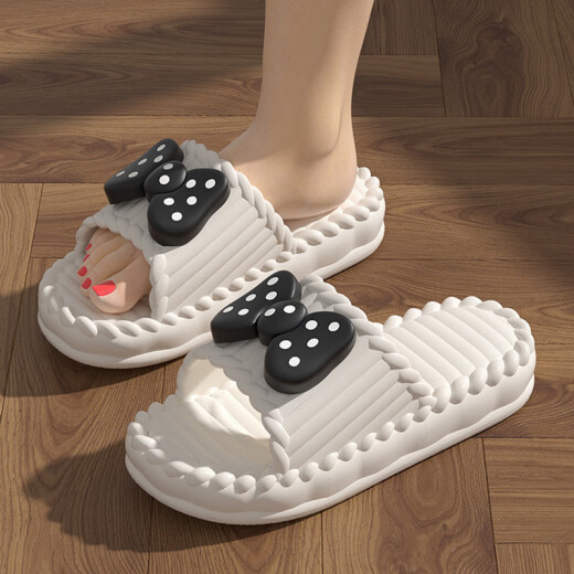Dadong (dusto) cute outdoor sandals for women summer 2025 new home interior thick sole bathroom non-slip EVA couple sandals men deep purple [Bow shoe flower accessories] 36 -3735-36