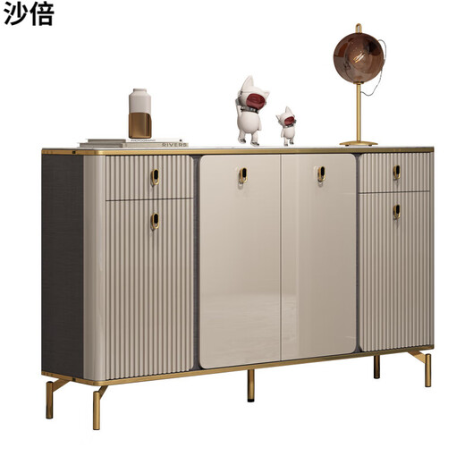 MPPMCK High-End-Luxus italienisch minimalistische Schuhschrank Leichte Luxus-Rock-Platte große Kapazität Leicht Luxus Rock Platte Schuhschrank Haushaltstür Einfacher Champagner-Rock-Plattenfarbe 12050 Schuhersatzhocker Ganze Installation