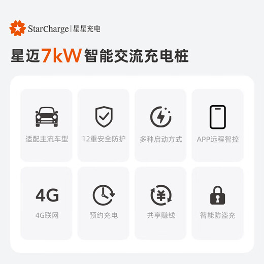 Wanbang Star Charging Pile 7kw Xingmai Home Charging Pile New Energy Electric Vehicle Adaptation Tesla Xiaomi BYD Huawei Ideal + does not include installation