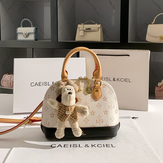 CAEISL & KCIEL小&ck2025新款包包女包时尚斜挎包休闲手提贝壳包送女友礼物 白拼色