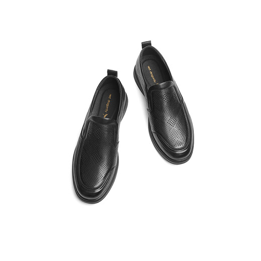 
Red Dragonfly Casual Leather Shoes 2025 Spring New Men's Genuine Leather Shoes Business Middle-aged and Elderly Daddy Shoes WTA15051 Black (punched) 40