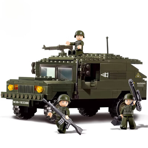 武装悍马越野运兵医护卡车积木防空突击装甲车男孩拼装玩具 M11151悍马