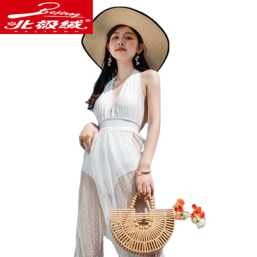 北极绒夏季女泳衣纯欲风2025新款网红ins韩版性感露背显瘦温泉泳装 12213黄色 L
