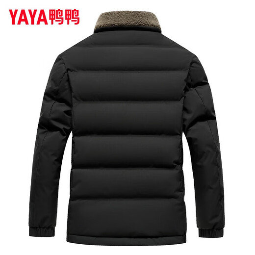 Yaya (YAYA) dad winter wool collar down jacket new style middle-aged and elderly men thickened and warm 90 duck down jacket middle-aged men's YE4B716185W navy wool collar + 90 down content L (175) recommended 125-145 Jin Jin equals 0.5 kg