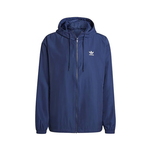 ADIDAS三叶草外套男装 春季新款宽松休闲运动服梭织连帽夹克上衣 IR9858 M