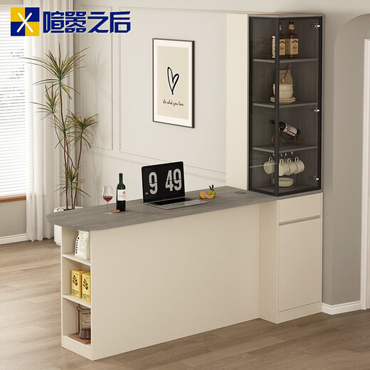 Pupan Cream mittelalterliche Ecke Küche Middle Island Tisch Wohnzimmer Doppelseitige Partitionsbar integrierter Essschrank Aufbewahrungsschrank 8G374 Style 12 (keine Lichter und keine Hebebeluche) 1478*60