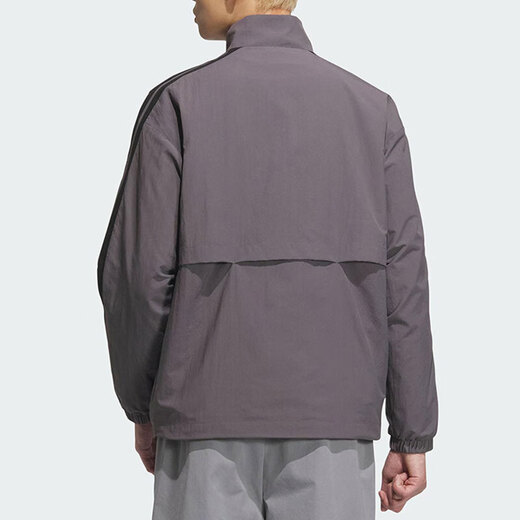 阿迪达斯 （adidas）外套男装2025夏季新款运动服梭织透气宽松舒适休闲立领夹克 KC3893深灰色 L