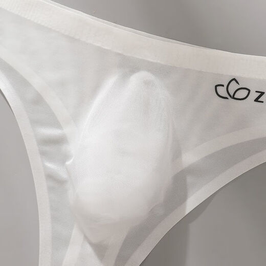 
Thong men underwear men sexy bulb sports fitness letters thin transparent ice silk without marks and exposed hips [U convex air conditioning cabin] snow white L 100-130Jin [Jin equals 0.5 kg]