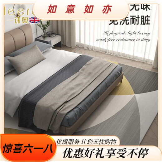 徕奥leerout客厅地毯免洗可擦沙发地垫大面积全铺房间高级感家用防水 简约13567号 300cm*240cm(耐脏易清洗)