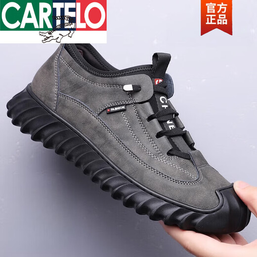 Cartelo 100% Full Cowhide Herrenschuhe echte Ledersport- und lässige Lederschuhe sowie Samt warme Wanderschuhe Herren Winter Baumwollschuhe 100 OULEN 9226 Single Schuhe grau, der gleiche Stil für die Theke, begrenzter Zeit -Sofortverkauf 38, der gleiche Stil für die Theke, begrenzte Zeit Instant Sale