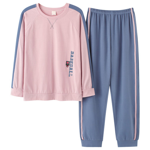 山头林村5XL睡衣女春秋季纯棉长袖秋冬可外穿胖mm大码200斤家居服套装休闲 FDM6625 M (80-100斤内)