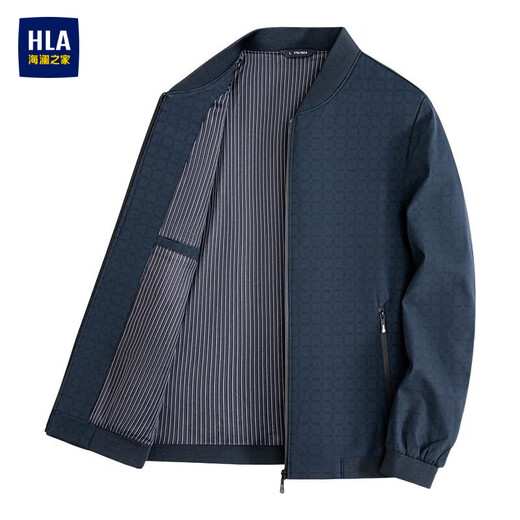 海澜之家（HLA）夹克衫春秋季2025新款格子宽松休闲商务男士外套中老年爸爸装 J9905黑色 M 170