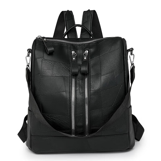 Retro-Rucksack für Frauen Pendlertasche Mode Casual Outing große Kapazität Schoolbag-Reisen Vielseitiger Rucksack NN-7137# Schwarz